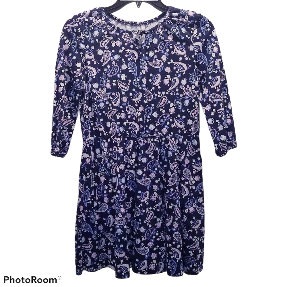 TCP Girl's Size Large 10/12 Dress The Children's Place Paisley Blue
